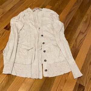 tan button down cardigan